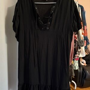 Who What Wear Black Lace-Up Tunic